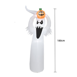 2.4m Big Halloween Inflatable Ghost Holding Pumpkin Street Signs Decoration Tricks or Treats Halloween