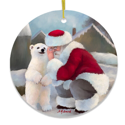 Sharing Secrets Santa and Polar Bear Winter Dream Christmas Ornament