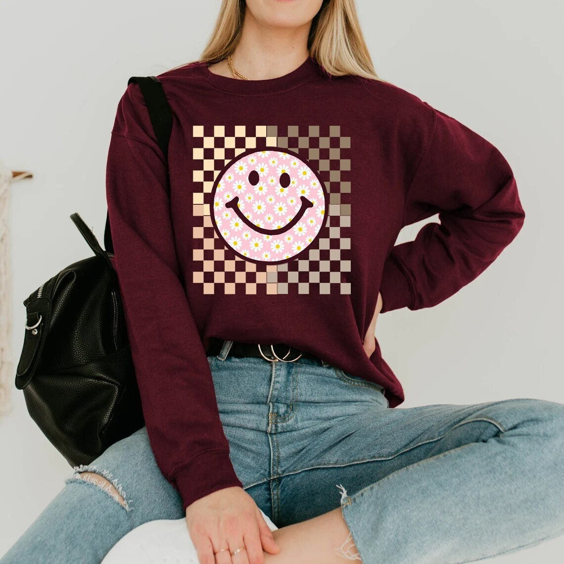 Léine Aghaidh Aoibh gháire, Tléine Aghaidh Smile Retro, Léine Aghaidh Sean-aoibh gháire, Léine Bronntanas Grafach, Léine Gleoite Smile, Léine Aghaidh Shona, Bronntanas Aeistéitiúil