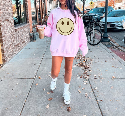 Geansaí Aghaidh Smiley Sweatshirt Preppy Éadaí Preppy Geansaí VSCO Y2K Sweatshirt Lightning Bolt Sweatshirt Smiley , bronntanas trending
