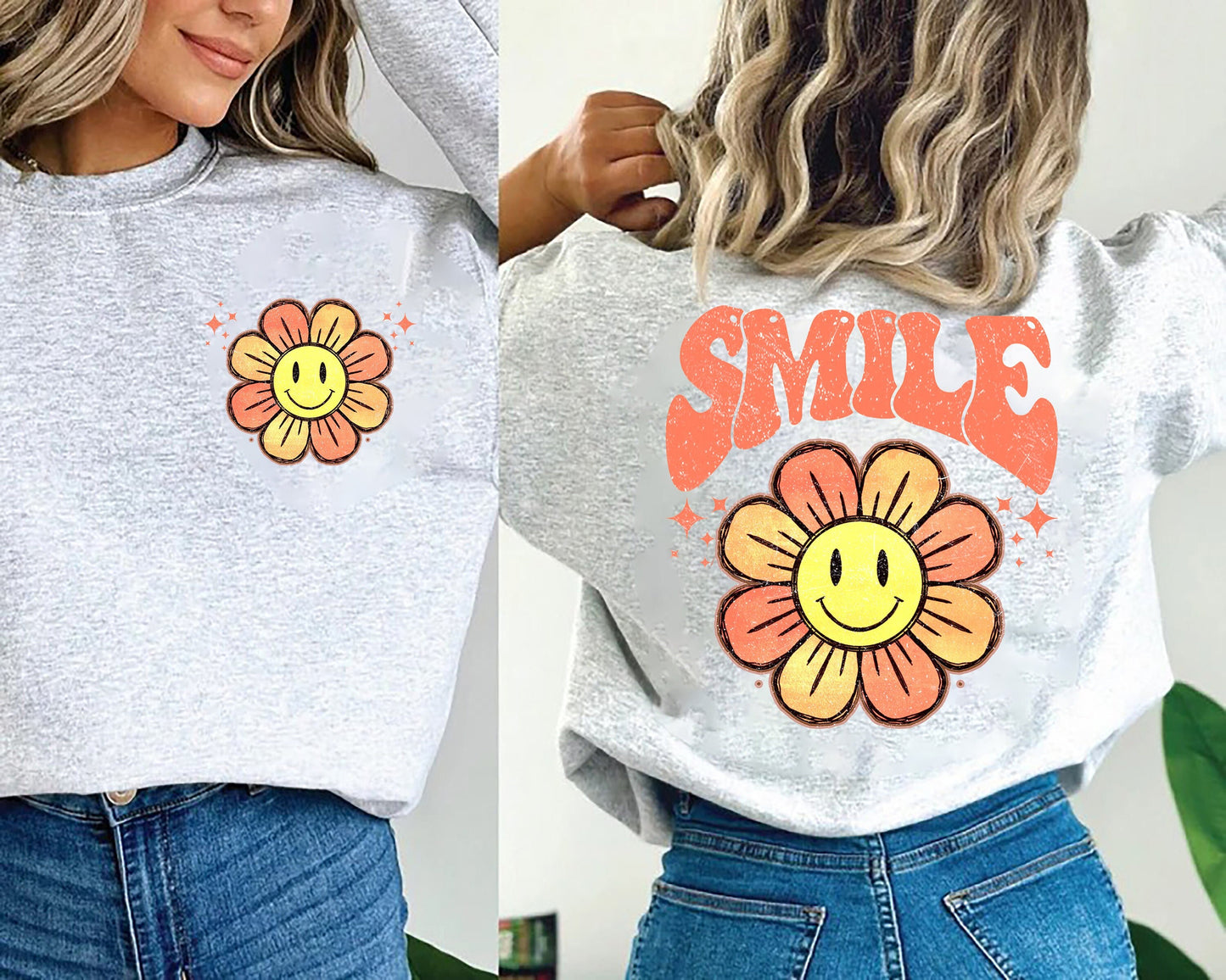 Léine Bláth miongháire, Léine Nóinín Retro Smile, Léine Gleoite aoibh gháire, Léine Aghaidh Smiley, Léine Aghaidh Shona, Téad Grafach Trendy Aghaidh Smiley
