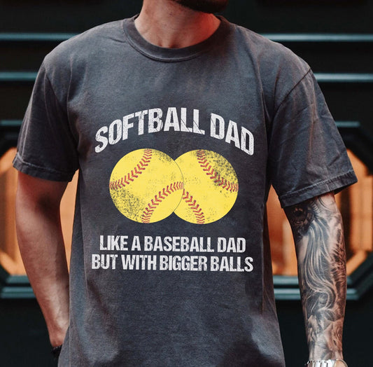 Is maith le Daid Liathróid Bhoig, T-léine Liathróidí Níos Mó Ach Le Liathróidí Níos Mó T-léine, Léine Dhaid Liathróid Bog, T-Léinte Daid Baseball, Bronntanas Do Dhaid