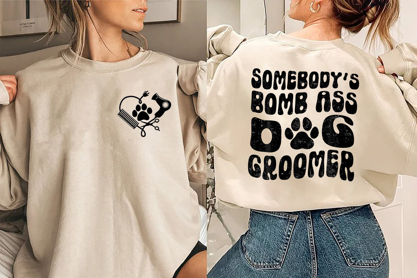 Léine Groomer Madraí Asal Buama Duine éigin, Groomer Madraí, Léine Grúmaeireachta Peataí, Bronntanas Groomer Peataí, Léine Mam Madraí, Tí leannán Madraí, Léine Ospidéil Peataí