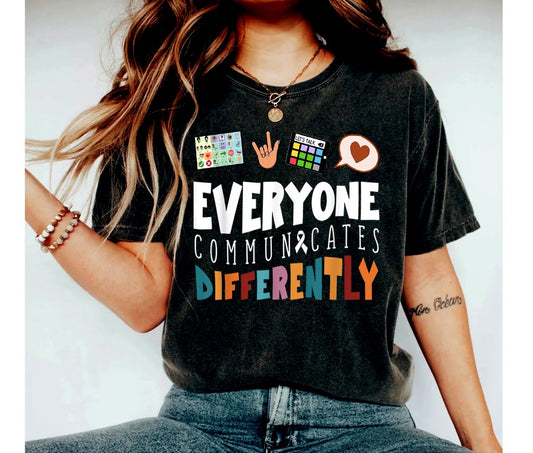 Sweatshirt Múinteora Oideachais Speisialta, Léine Múinteora Sped, Déanann Gach Duine Cumarsáid Éagsúil Léine, Léine Cuimsithe, bronntanas Anailísí Iompraíochta