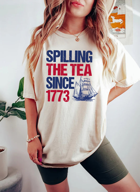 An Tae á Doirteadh ó 1773, Léine, 4ú Iúil T-léine, Tléine Tírghrá, Léinte Stáit Aontaithe Mheiriceá, Boston Tea Party Tees, Ceathrú Mí Iúil Tops,Tí Meiriceánach