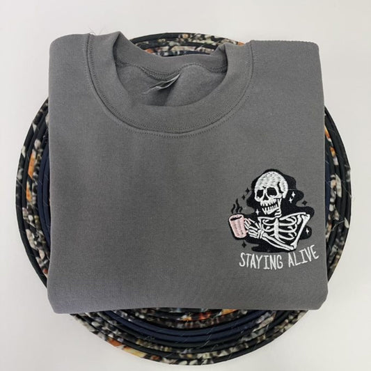 Geansaí Bróidnéireachta Cat Dubh nó Hoodie, Bronntanas Cat Dubh