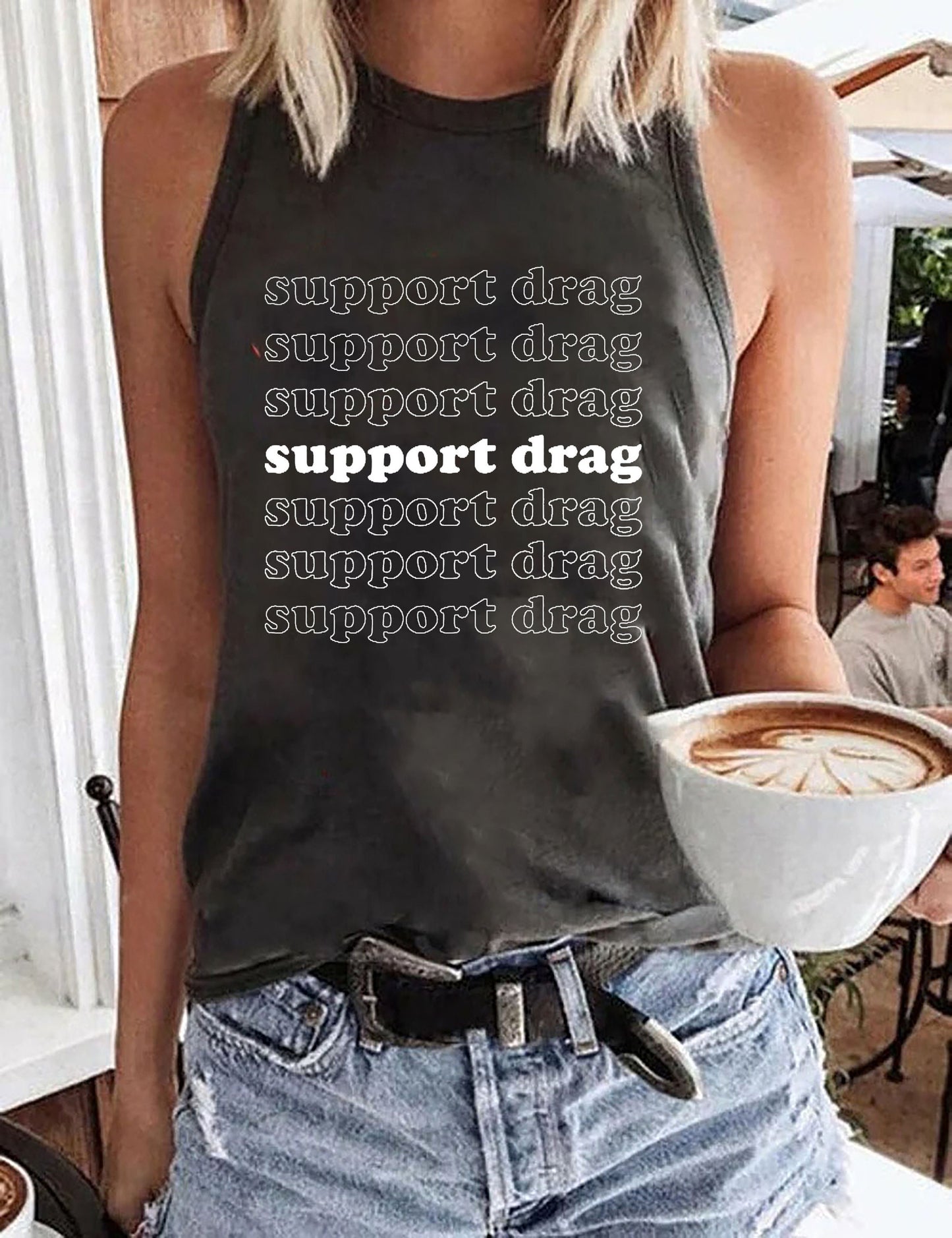Tacaíocht Drag Shirt, Pro Drag Queen Top, LGBTQ Rights TShirt, Drag Ban Agóide Tee, Rainbow Drag Show TShirt, Bronntanas Cearta Aerach, Ceartas Sóisialta