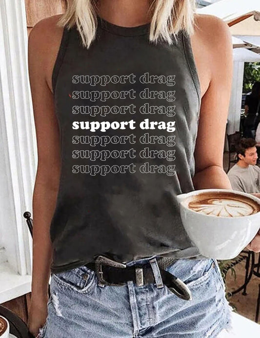 Tacaíocht Drag Shirt, Pro Drag Queen Top, LGBTQ Rights TShirt, Drag Ban Agóide Tee, Rainbow Drag Show TShirt, Bronntanas Cearta Aerach, Ceartas Sóisialta