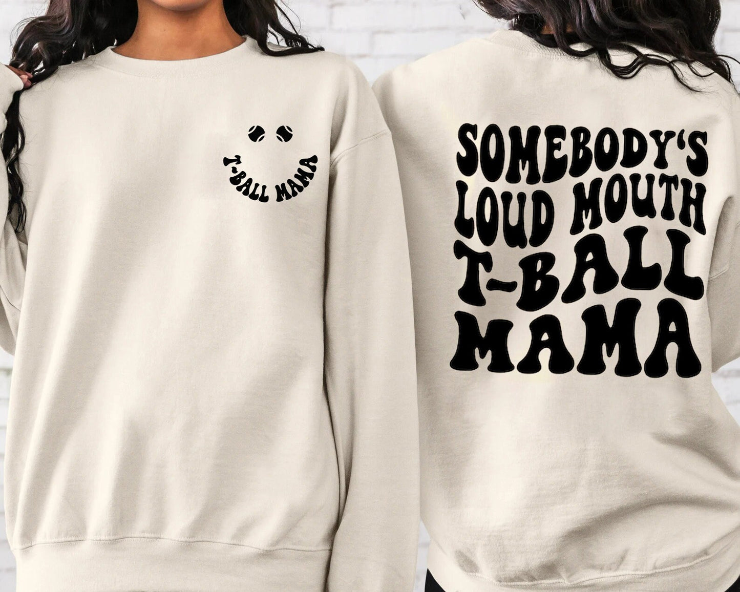 Léine Mam T Liathróid, Bronntanais TBall do Mhama, Bronntanais Mam, Tí Grafaice Liathróid T retro Print T Ball, Sweatshirt Mam Crewneck TBall, Bronntanas Lá na Máithreacha