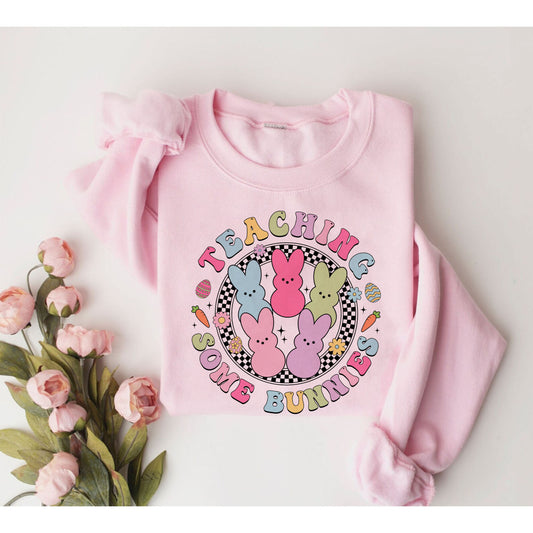 Múineadh Roinnt Bunnies Sweatshirt, Múinteoir Bunny Cásca T-léine, Cásca Múinteoir T-léine, Cásca Múinteoir Léine, Cásca, Cásca Bronntanas Do Mhúinteoirí