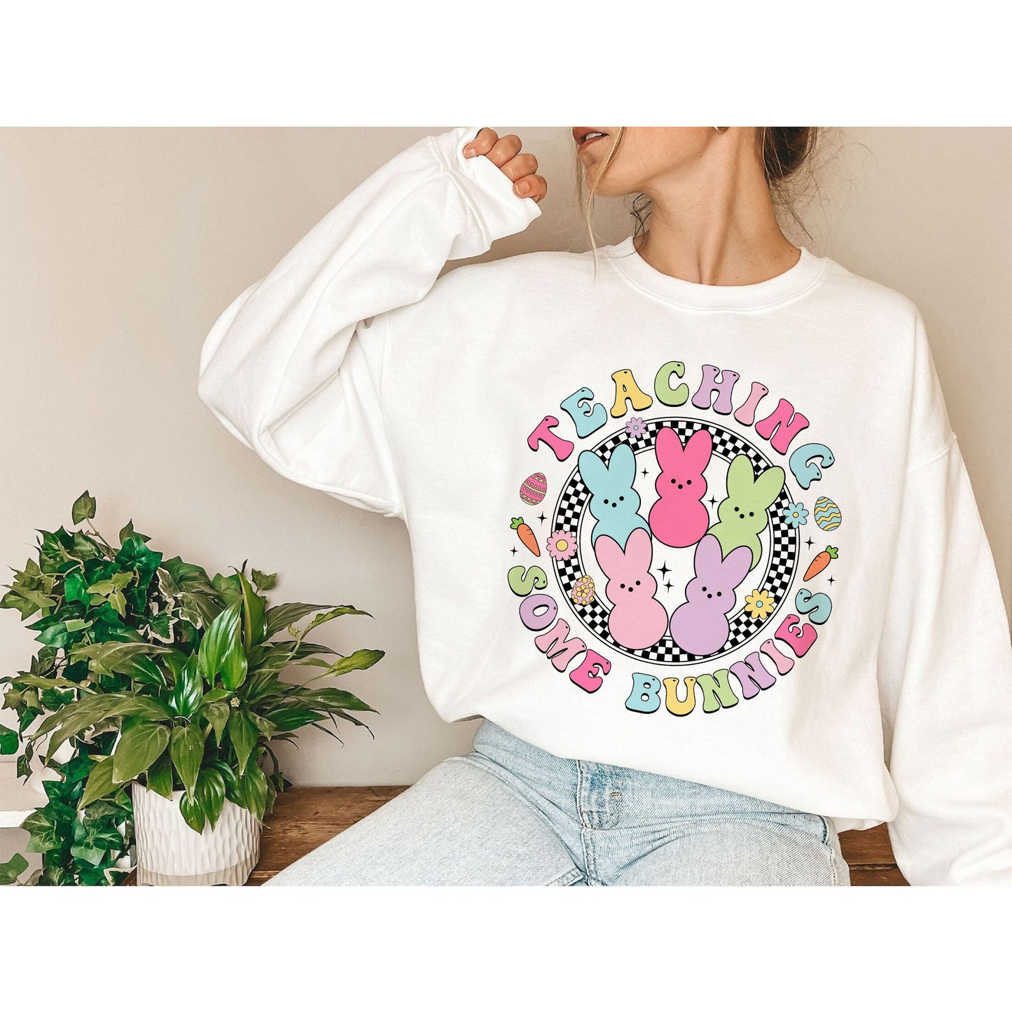 Múineadh Roinnt Bunnies Sweatshirt, Múinteoir Bunny Cásca T-léine, Cásca Múinteoir T-léine, Cásca Múinteoir Léine, Cásca, Cásca Bronntanas Do Mhúinteoirí