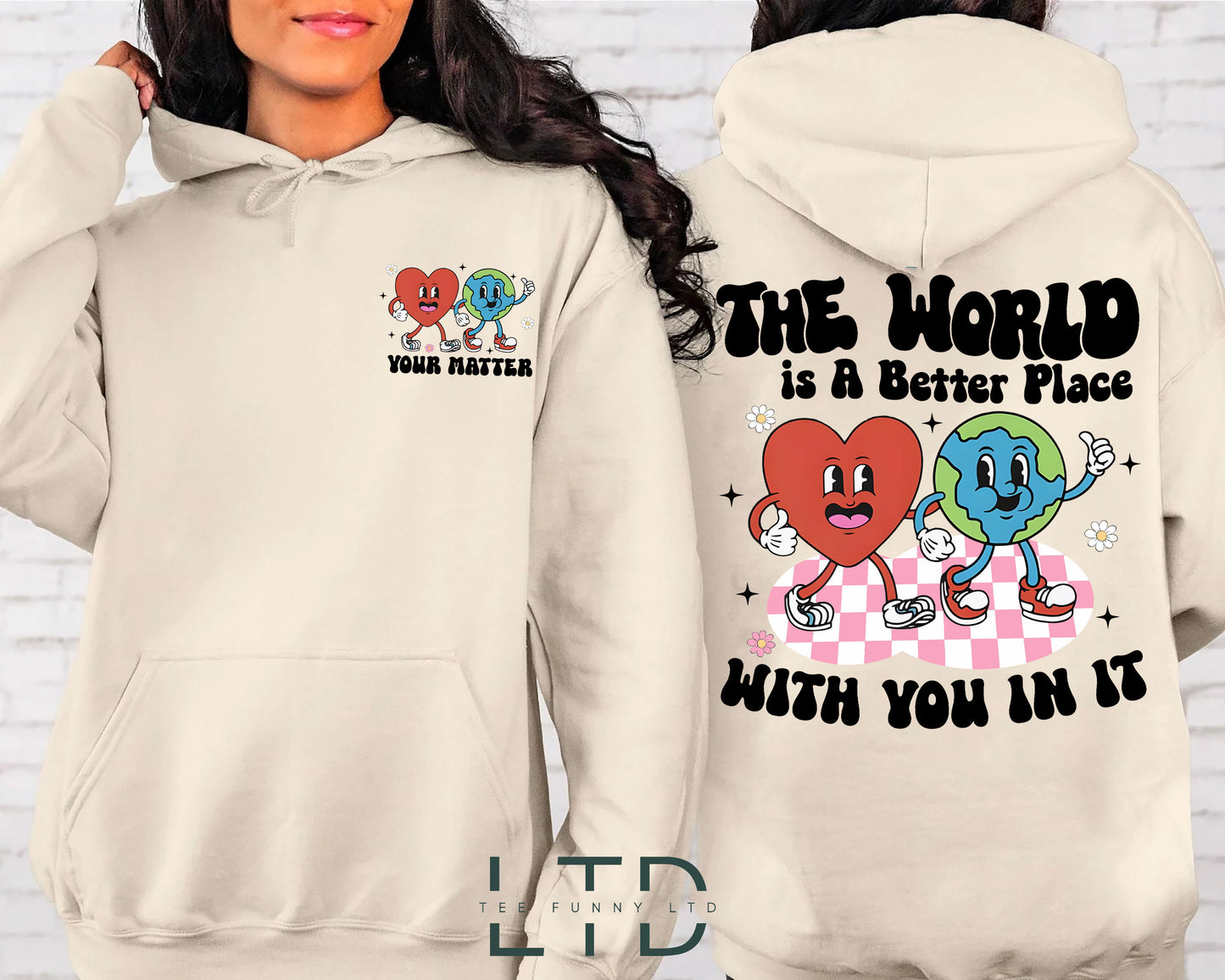 The World Is A Better Place With You In It Hoodie,Anxiety Shirt,Teacher Shirt,Psychologist Shirt,Mental Health Awareness,Counselor Gift