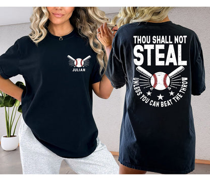 Thou Shall Not Steal Unless You Can Beat The Throw Shirt, Baseball Shirt, Game Shirt, Baseball Player Shirt, Gift For Baseball Lover gift