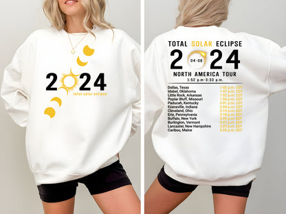 Total Solar Eclipse 2024 Shirt,Double-Sided Sweatshirt,April 8th 2024 Shirt,Eclipse Event 2024 Shirt,Celestial Shirt, Gift for Eclipse Lover