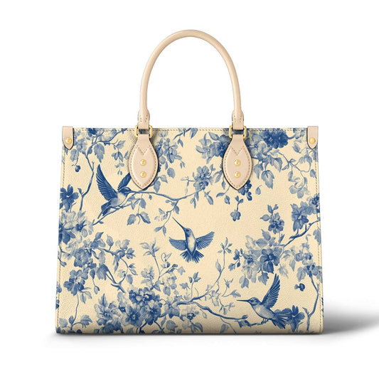 Hummingbird Leather Bag Chiffon Sky