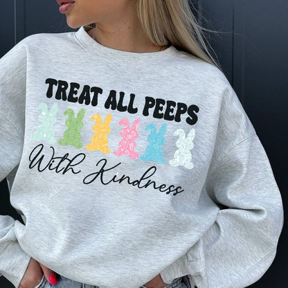 Treat all peeps with kindness sweatshirt, Easter Teacher Shirt, Teacher T-Shirt, Teacher Tee, Peeps T-Shirt, Easter Shirt, Gift for Teacher