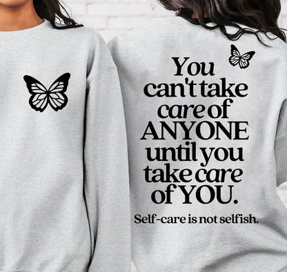 Take Care Of You Sweatshirt, Self-love Shirt, Inspirational Tee Shirt, Kindness Gift Shirt, Boho Shirt, Front Pocket T-shirt