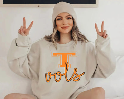 Geansaí Crewneck Checkered Tennessee, Léine Spóirt TN, T-léine, Cló Scáthán, Léine Retro, Fan Tennessee, Léine Crewneck