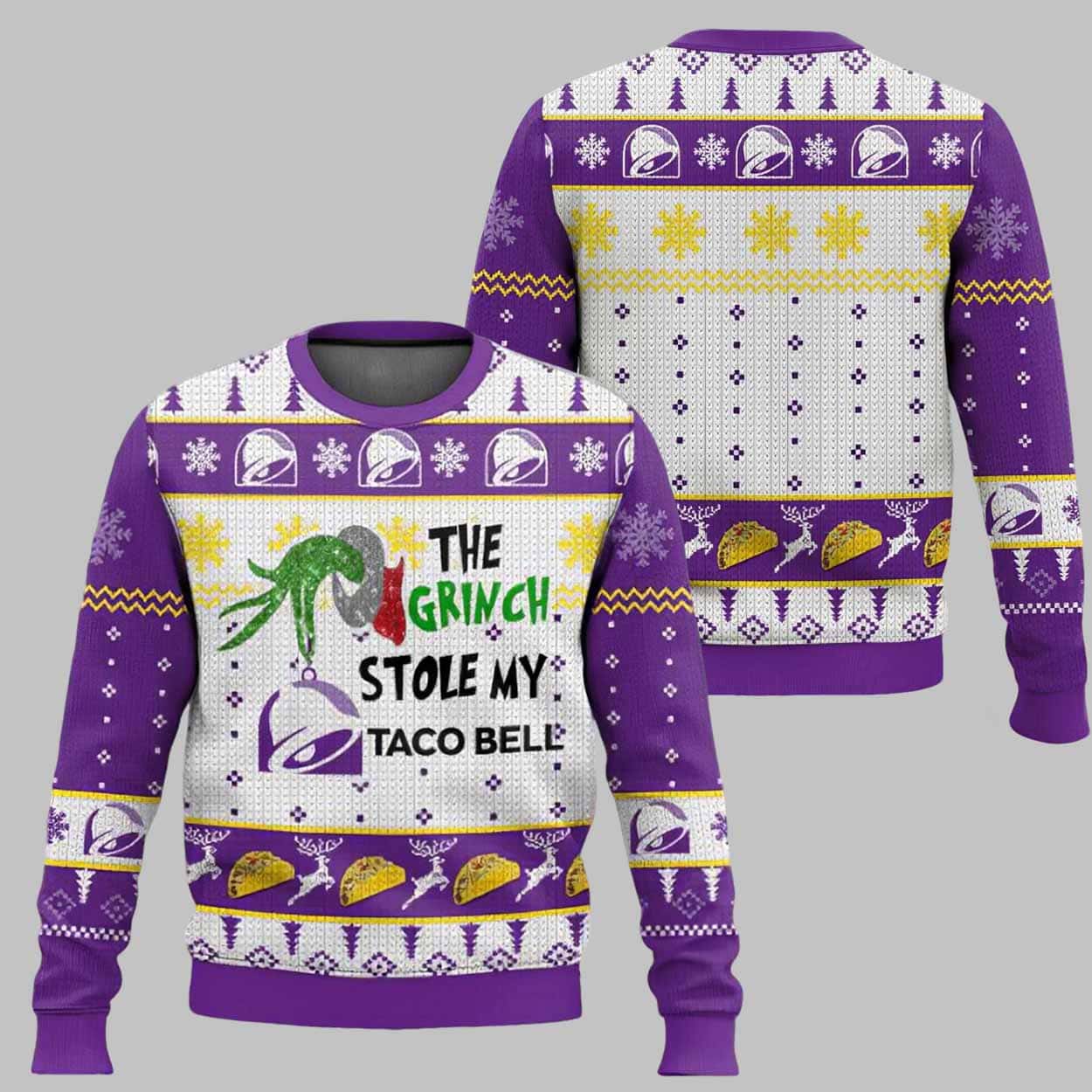 The Grnch Stole My Taco Bell Ugly Christmas Sweater