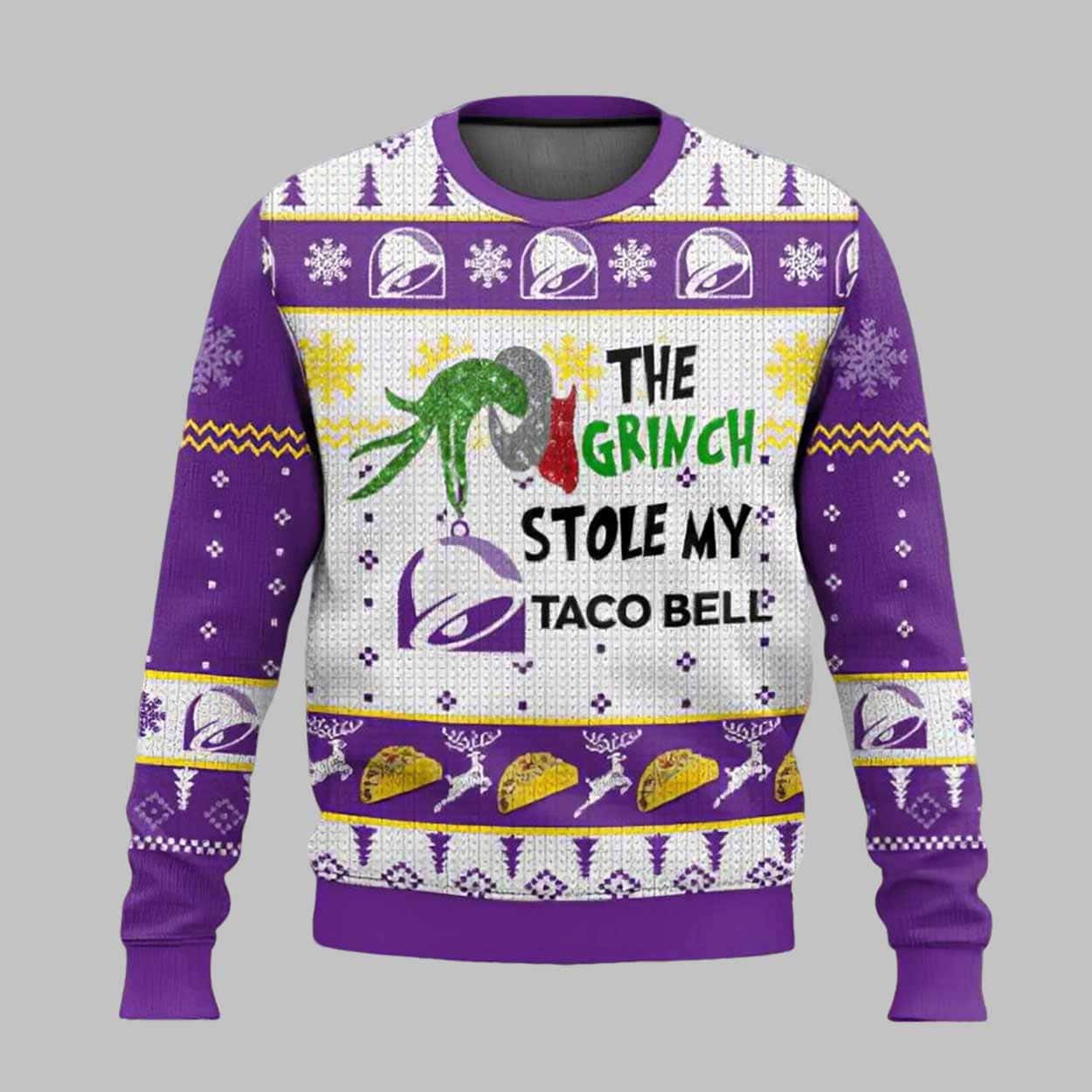 The Grnch Stole My Taco Bell Ugly Christmas Sweater