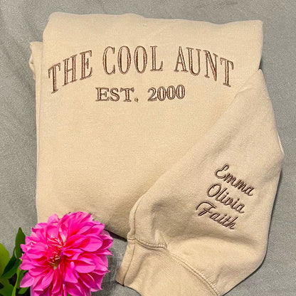 The Cool Dad SweatshirtHoodie with Custom Embroidered Est. Year Became Father