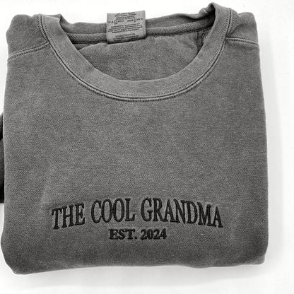 The Cool Dad SweatshirtHoodie with Custom Embroidered Est. Year Became Father