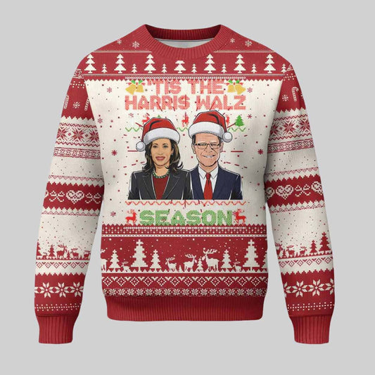 Tis The Harris Walz Season Ugly Christmas Sweater