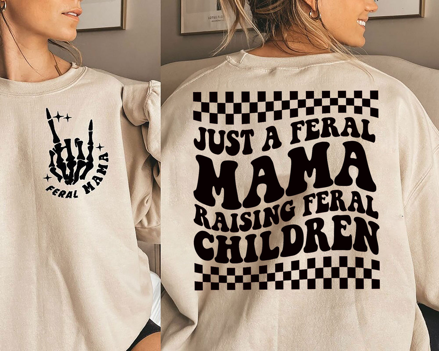 Trendy Mama Shirt, Just A Feral Mama Raising Feral Children, Mom Life Shirt, Best Mom Ever Gift For Mom Mother's Day Gift Shirt, Mom Shirt