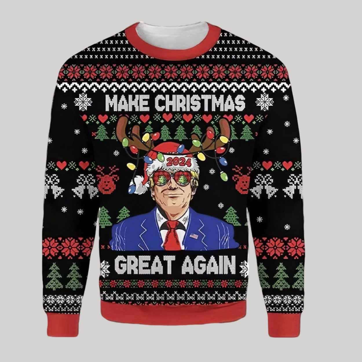 Trump 2024 Make Christmas Great Again Ugly Christmas Sweater