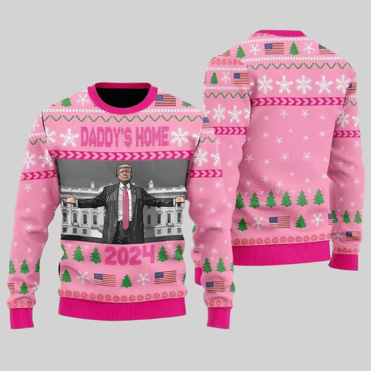 Trump Daddy Home Ugly Christmas Sweater