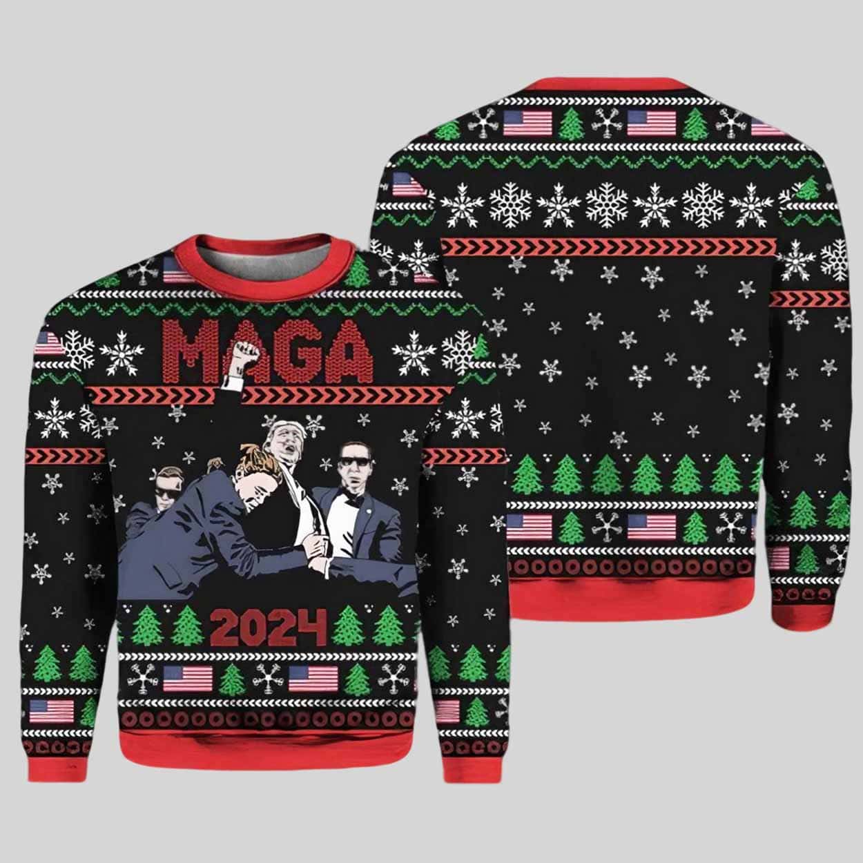 Trump MAGA 2024 Ugly Christmas Sweater