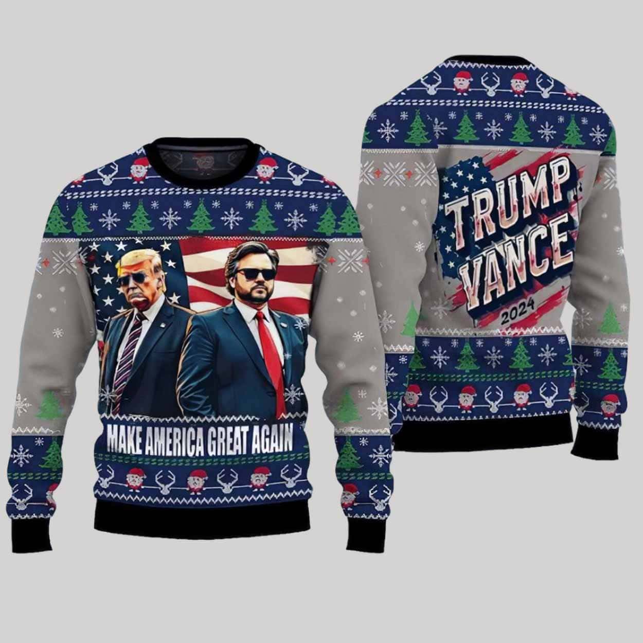 Trump Vance Make America Great Again 2024 Ugly Christmas Sweater
