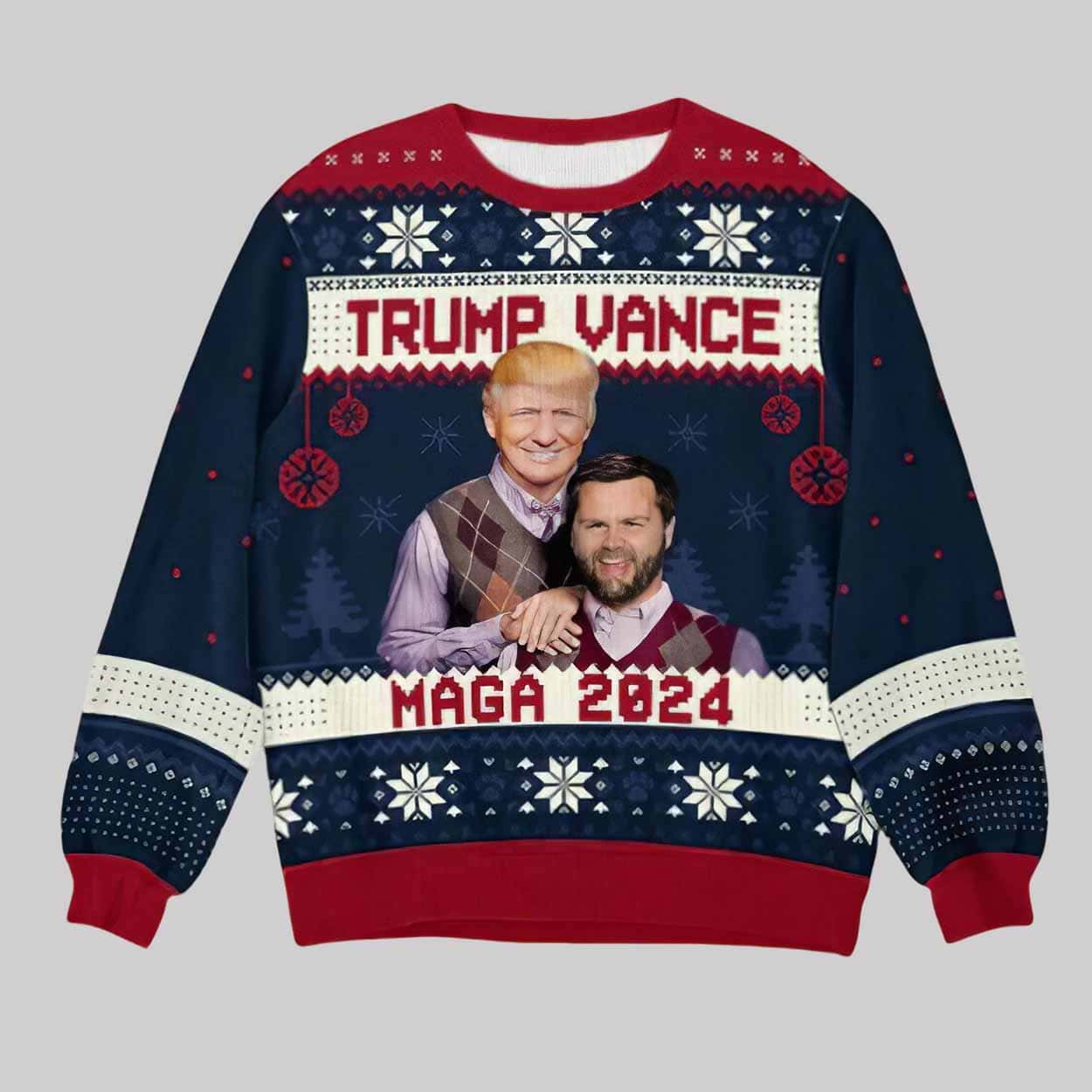 Trump Vance Step Brothers Maga 2024 Ugly Christmas Sweater
