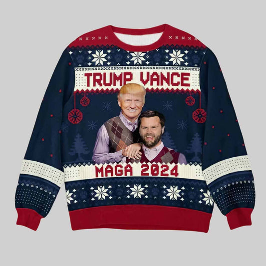 Trump Vance Step Brothers Maga 2024 Ugly Christmas Sweater