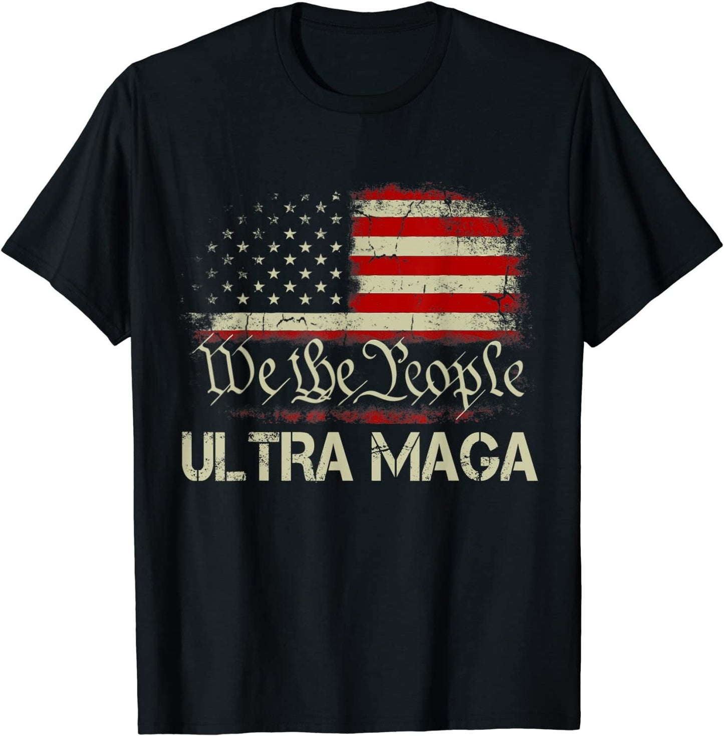 Ultra Maga Shirt Funny Anti Biden US Flag Pro Trump Trendy T-Shirt
