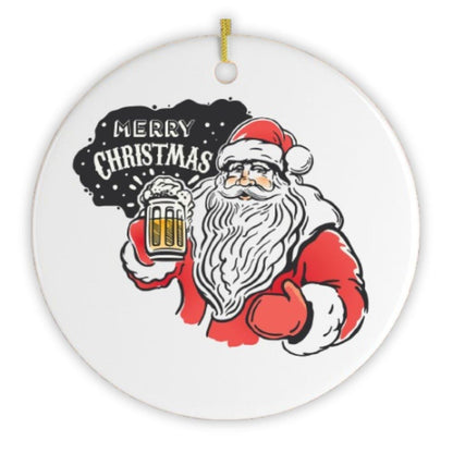 Vintage Santa Claus with Beer Christmas Ornament