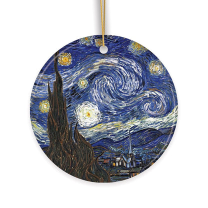 Vincent Van Gogh The Starry Night Ceramic Ornament, Famous Painting Christmas Decoration Souvenir