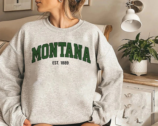 Vintage Montana Sweatshirt, Montana College Sweater, Montana Unisex Crewneck, Skiing Crewneck, Montana Travel Gift, Cowboy Sweatshirt