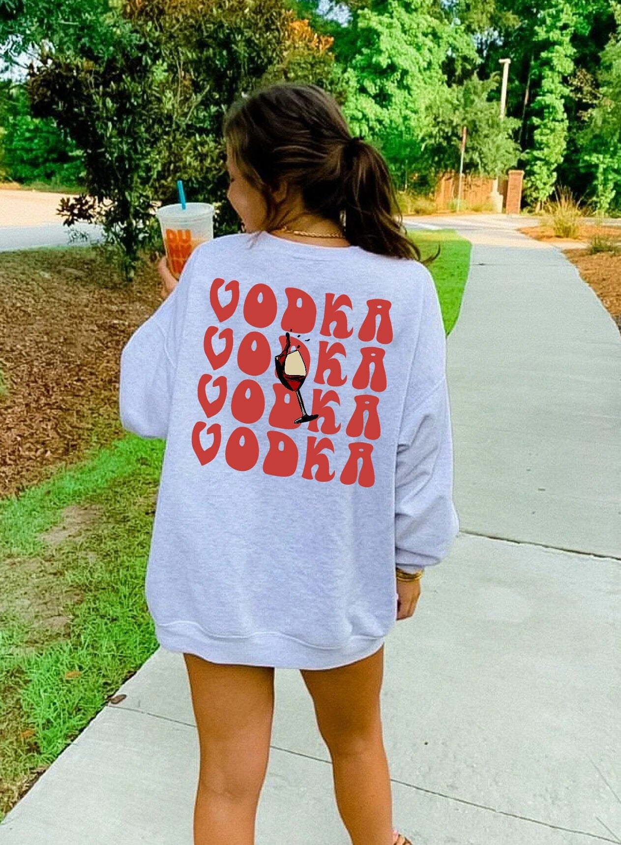 Vodka Funny Drinks shirt, Vodka Crewneck, vodka Gift, Alcohol Sweatshirt, Preppy Sweatshirt, Gift for Vodka Lover, drinking shirt