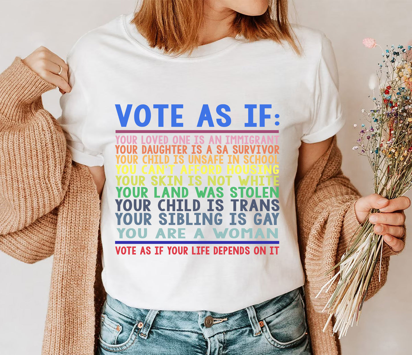 Vóta Mar a bheadh ​​Léine, Tléine LGBTQ, Léine Cearta LGBTQ, Léine Cearta Daonna, Léine Bród, Léine Bródúil, Mí Bród, Léine Roe v Wade, Bronntanas Vóta