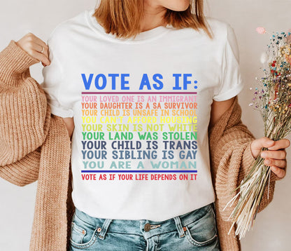 Vóta Mar a bheadh ​​Léine, Tléine LGBTQ, Léine Cearta LGBTQ, Léine Cearta Daonna, Léine Bród, Léine Bródúil, Mí Bród, Léine Roe v Wade, Bronntanas Vóta