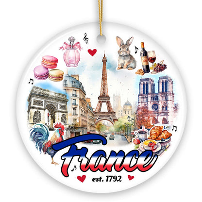 Elegant Art Compilation of French Landmarks Ornament, France Souvenir Gift