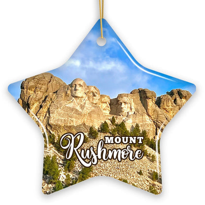 Mount Rushmore National Memorial Scenic Ceramic Ornament, South Dakota Souvenir Christmas Decoration