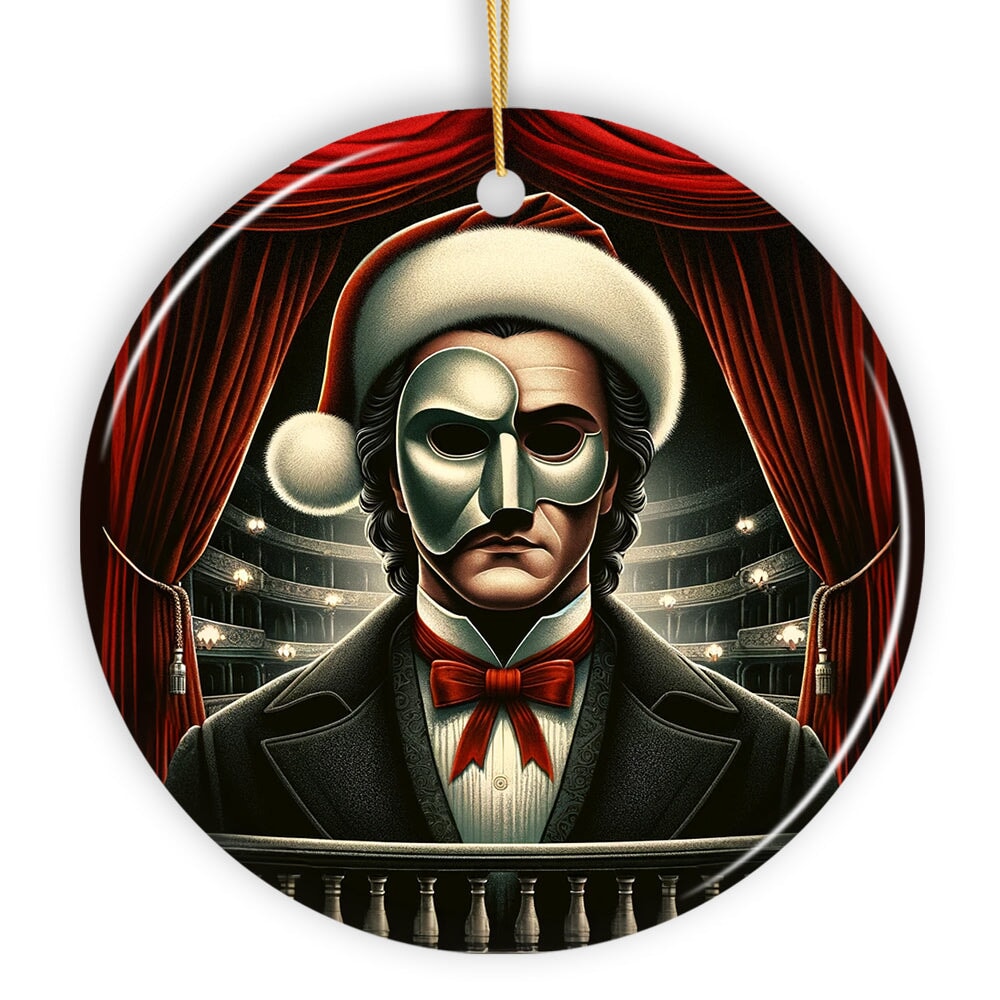Phantom of the Opera Ceramic Ornament, Menacing Holiday Gift for Halloween Tree