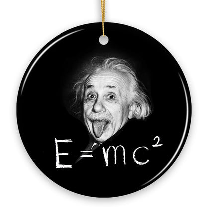 Physics Genius Albert Einstein Ceramic Ornament, Famous Equation E=mc² Keepsake and Decor