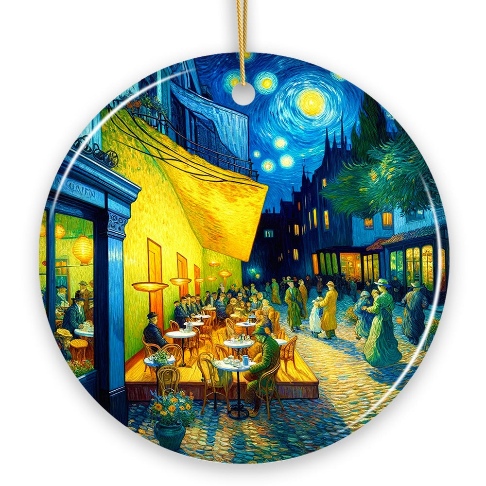 Vincent Van Gogh Cafe Terrace at Night Ceramic Ornament, Famous Painting Souvenir And Decor