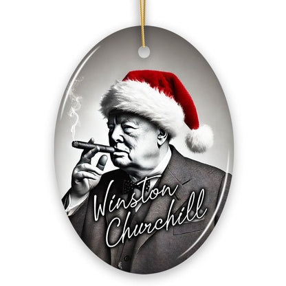 Vintage Winston Churchill Christmas Ornament, UK Prime Minister and British Politician