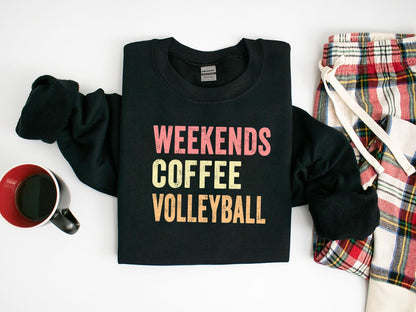 Weekend Coffee Volleyball Sweatshirt, Volleyball Mom Sweatshirt, Volleyball Lover Gift, Volleyball Hoodie, Shirt for Women, Volleyball tee