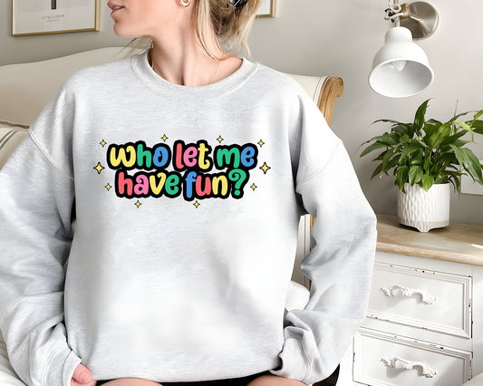 Who Let Me Have Fun Hoodie Sweatshirt, Who Let Me Hoodie, Have Fun Shirt, Boy Shirt, Girl Shirt, Who Shirt