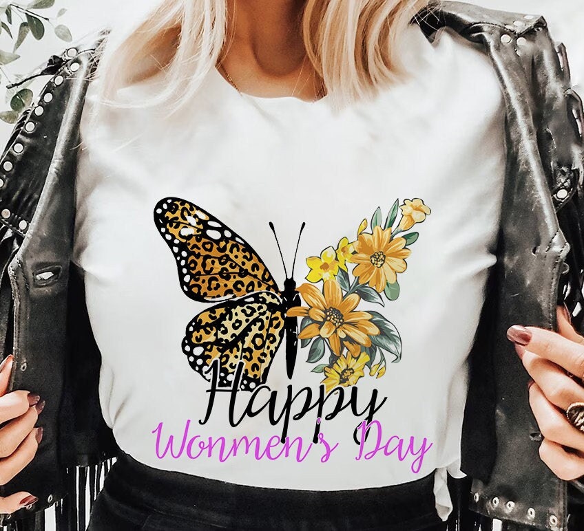 Women's Day T-shirt, Butterfly fower Shirt, International Woman Day Shirt, Women's Day Shirt, Strong Women, Women's Rights Tee